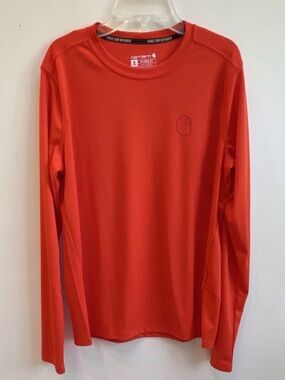 Carhartt Women's UV Protection Long Sleeve Crew Tee in Bright Orange